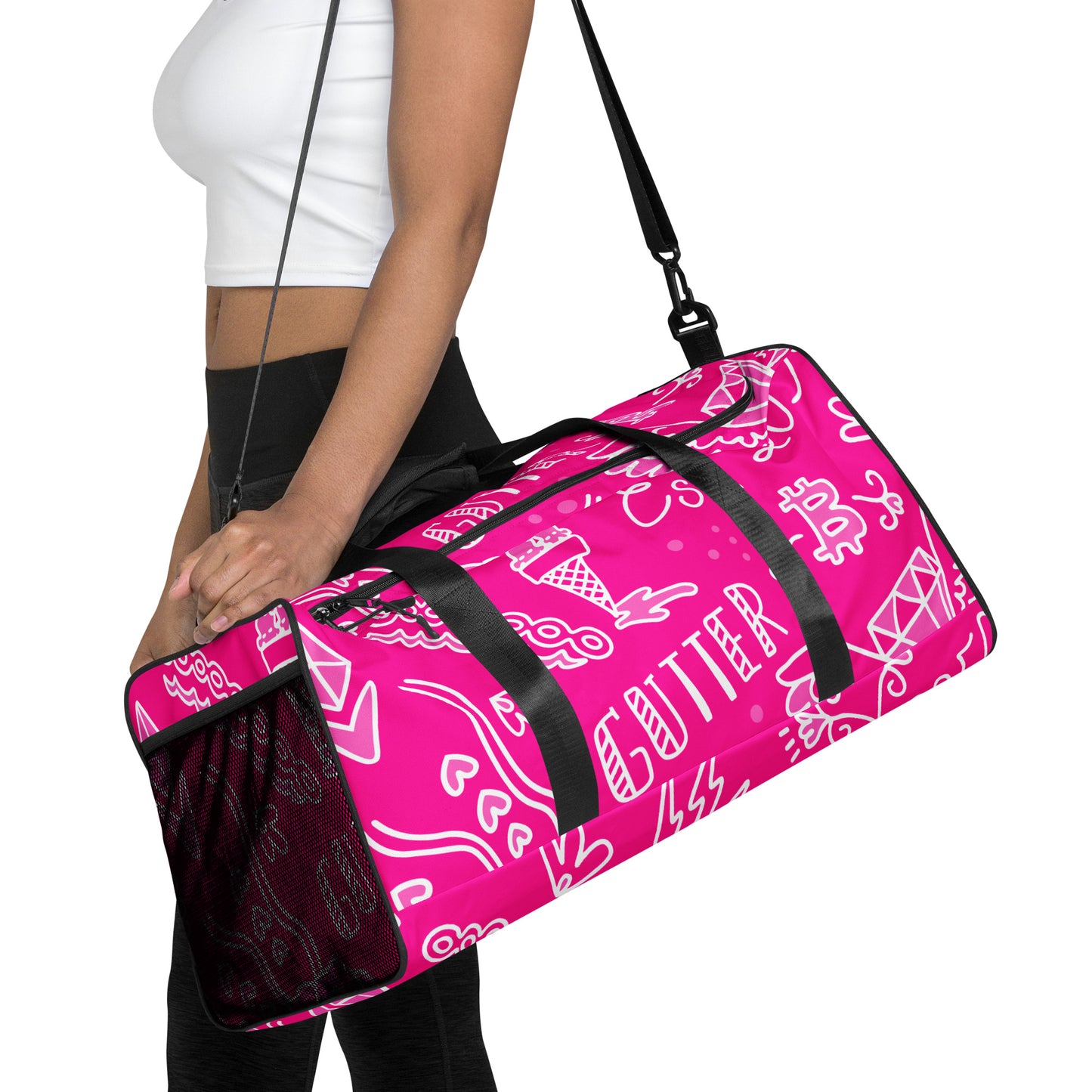 Pink Tat Fur Duffle Bag
