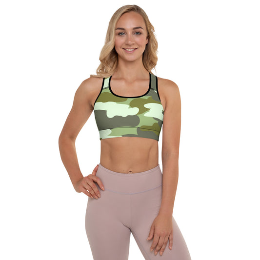 Camo Fur Padded Sports Bra