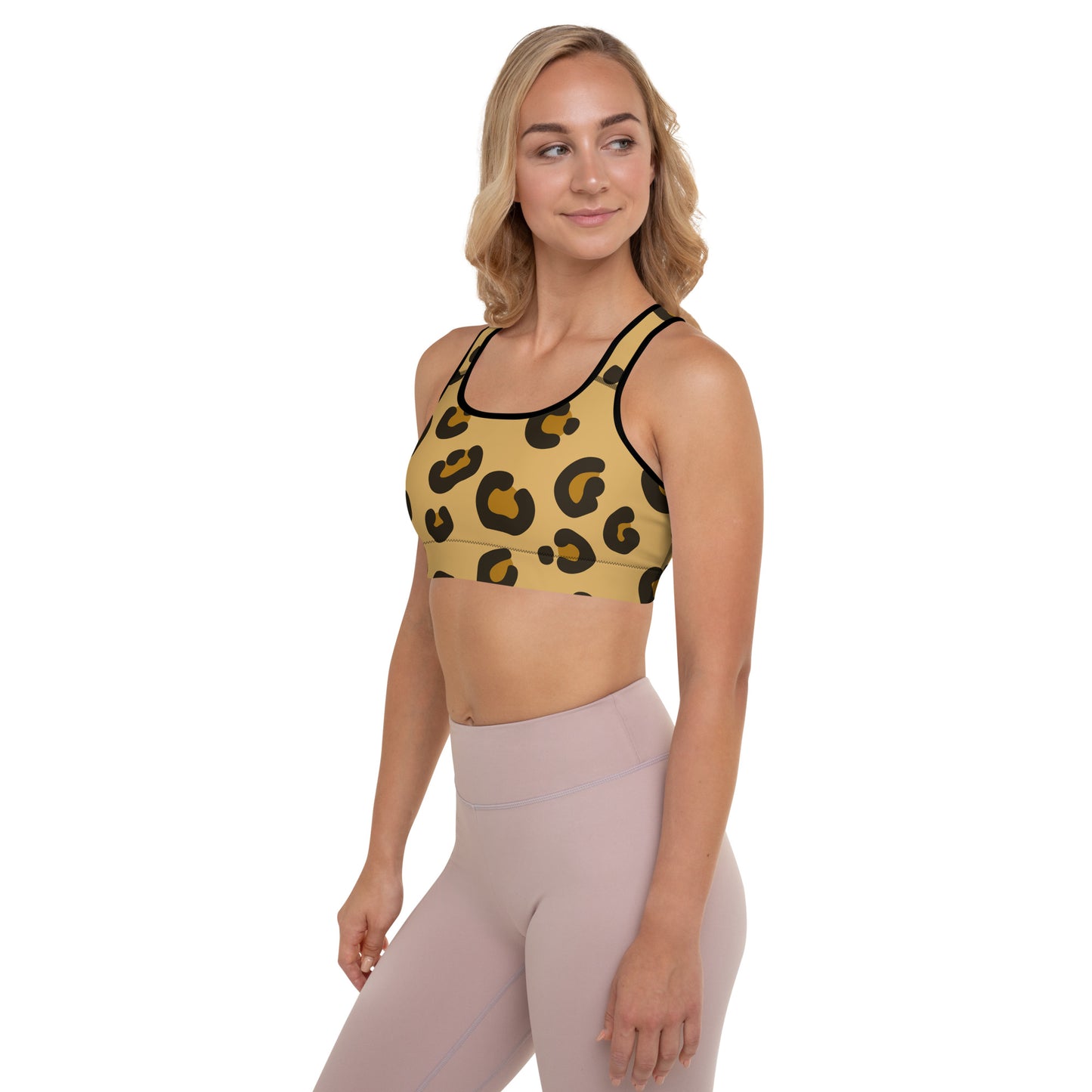 Leopard Fur Padded Sports Bra