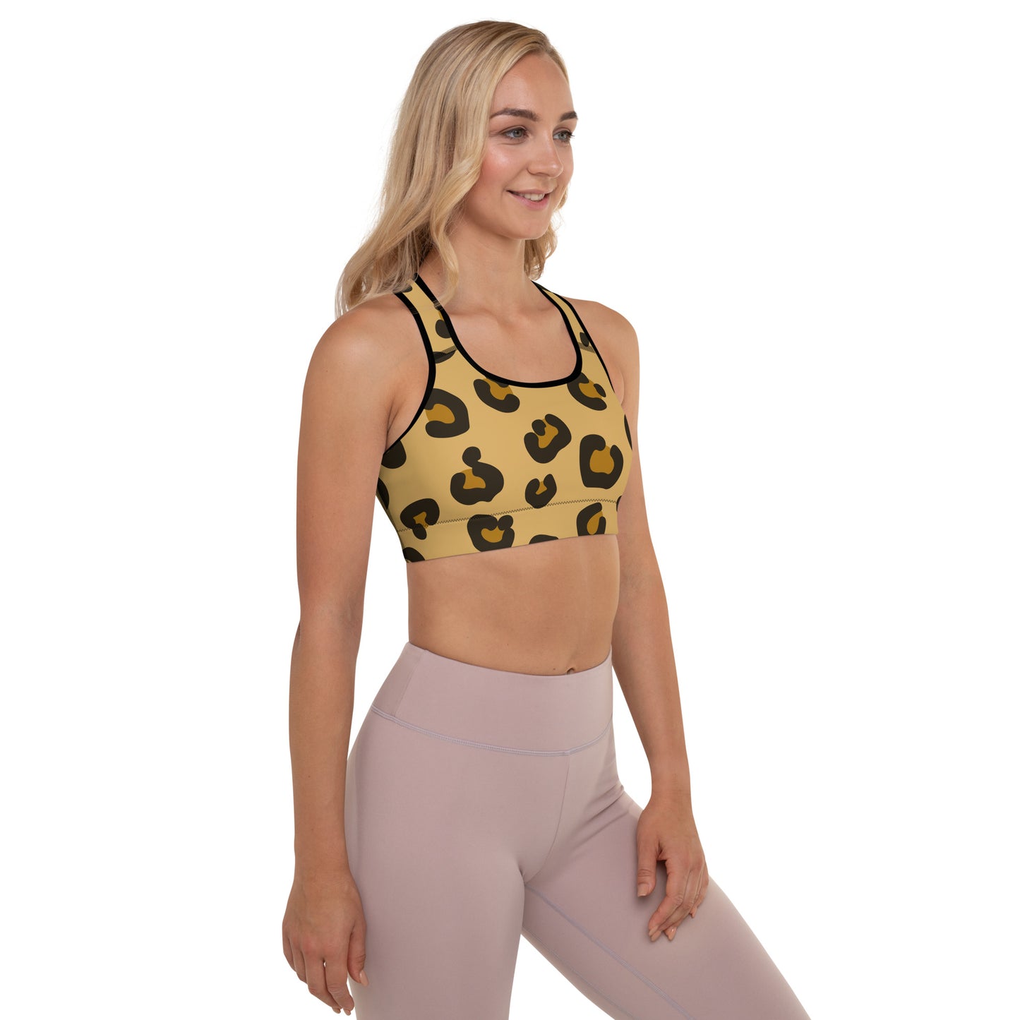 Leopard Fur Padded Sports Bra