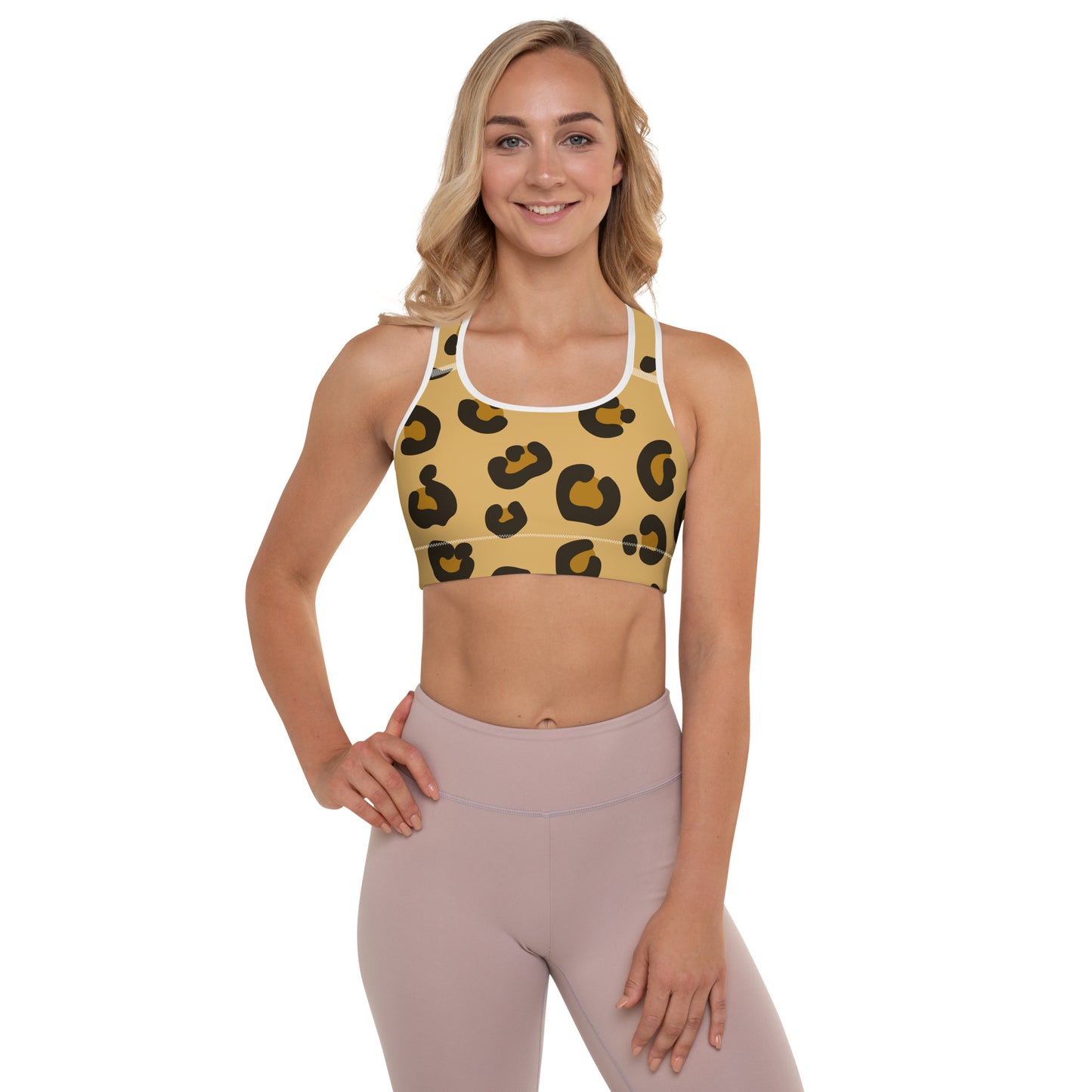 Leopard Fur Padded Sports Bra