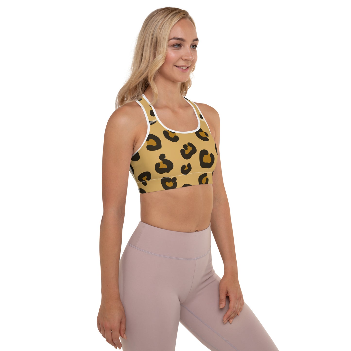 Leopard Fur Padded Sports Bra