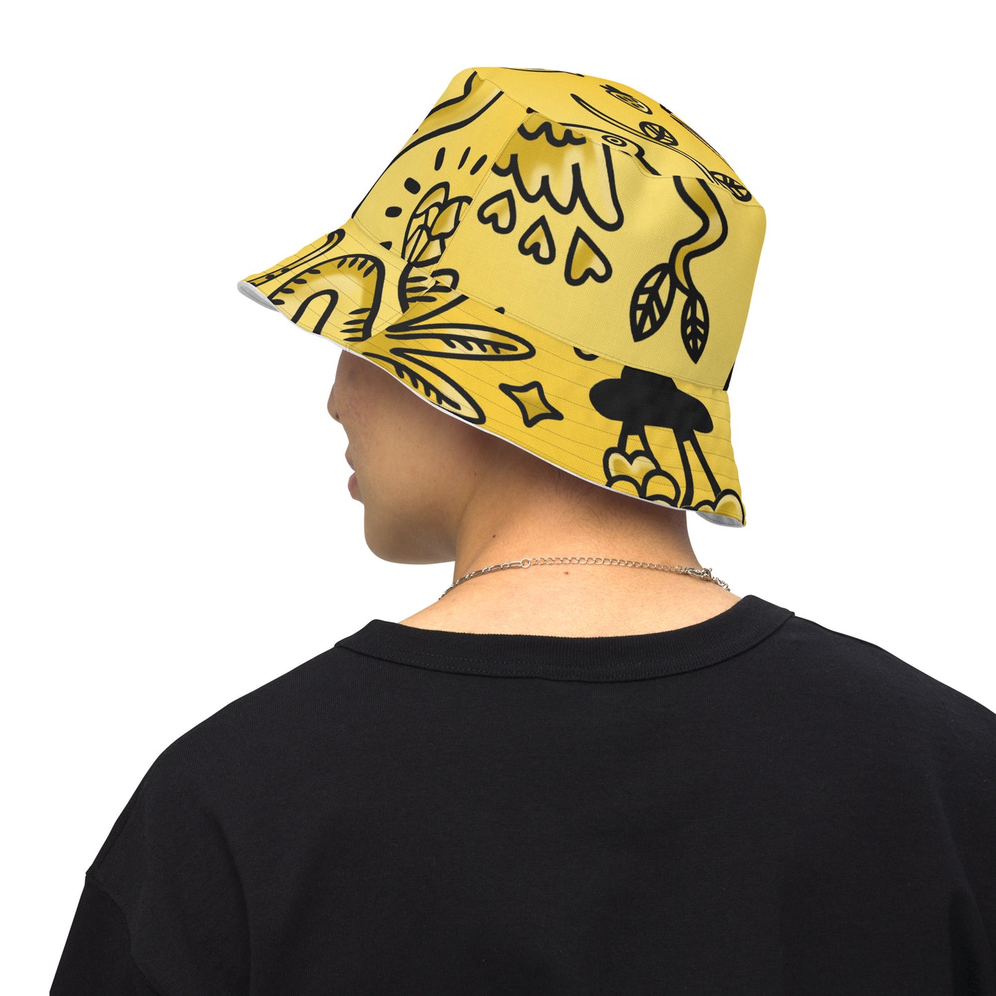 Gold Tat Fur Reversible Bucket Hat