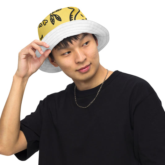 Gold Tat Fur Reversible Bucket Hat