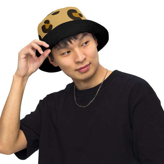 Leopard Fur Reversible Bucket Hat