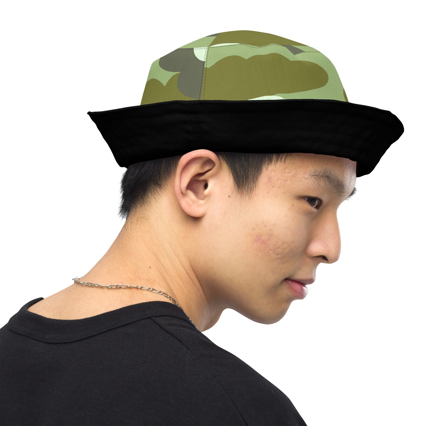 Camo Fur Reversible Bucket Hat