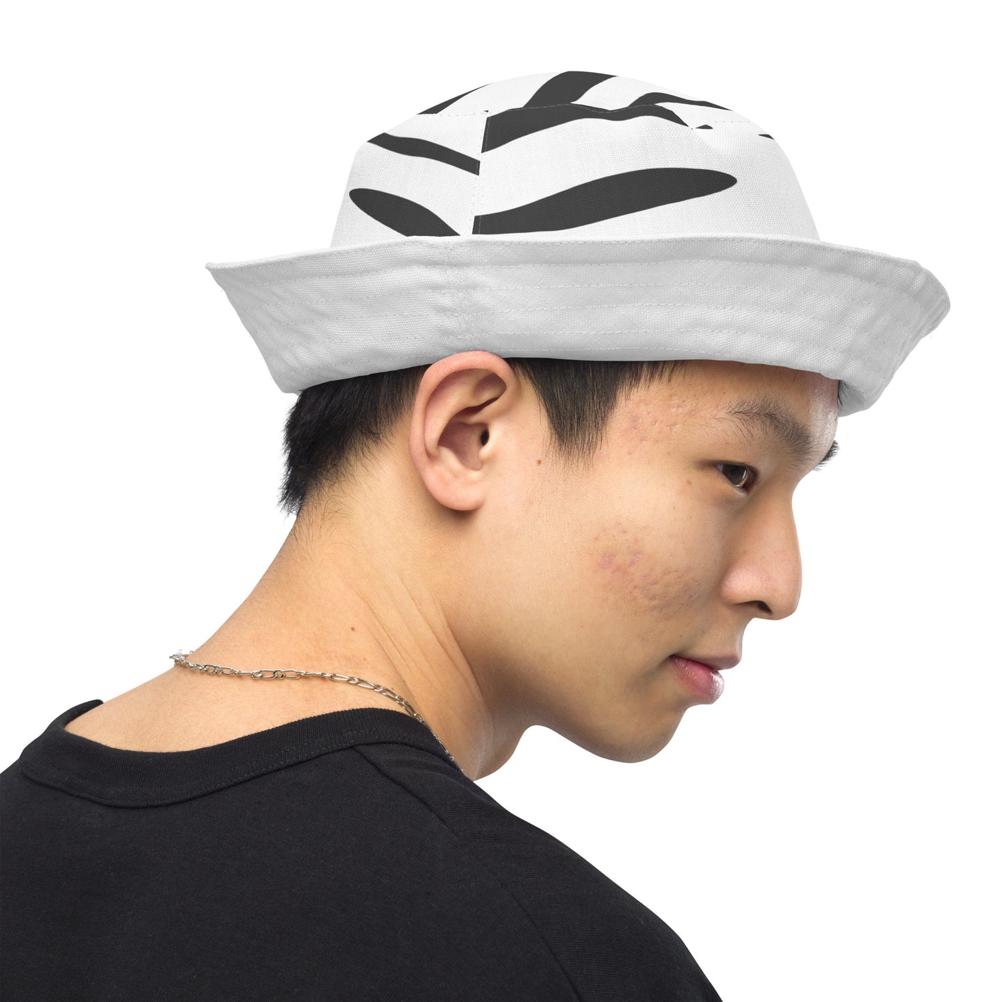 White Tiger Fur Reversible Bucket Hat