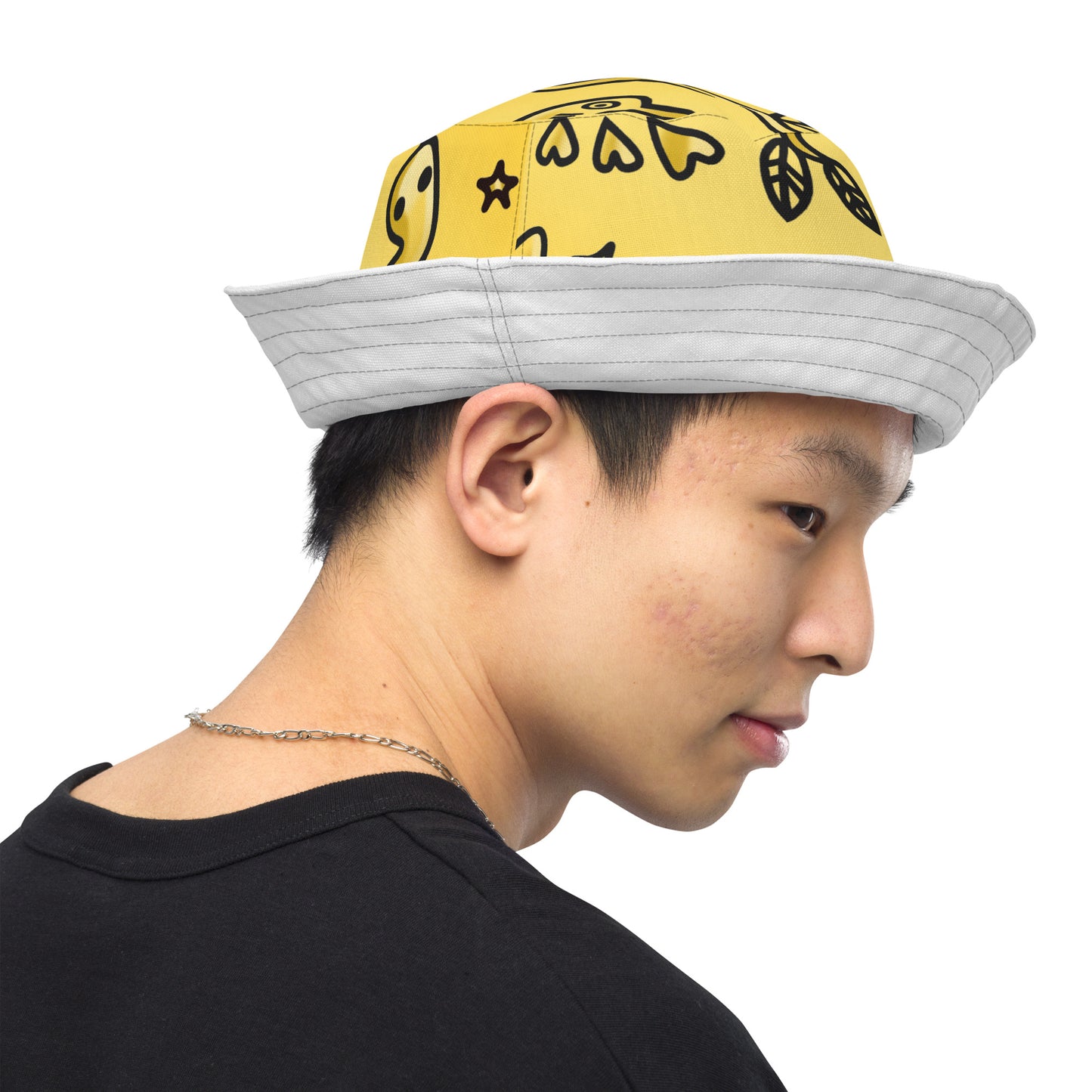 Gold Tat Fur Reversible Bucket Hat