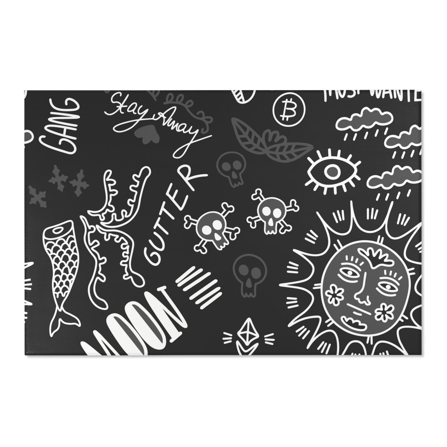 Black Tat Fur Area Rug