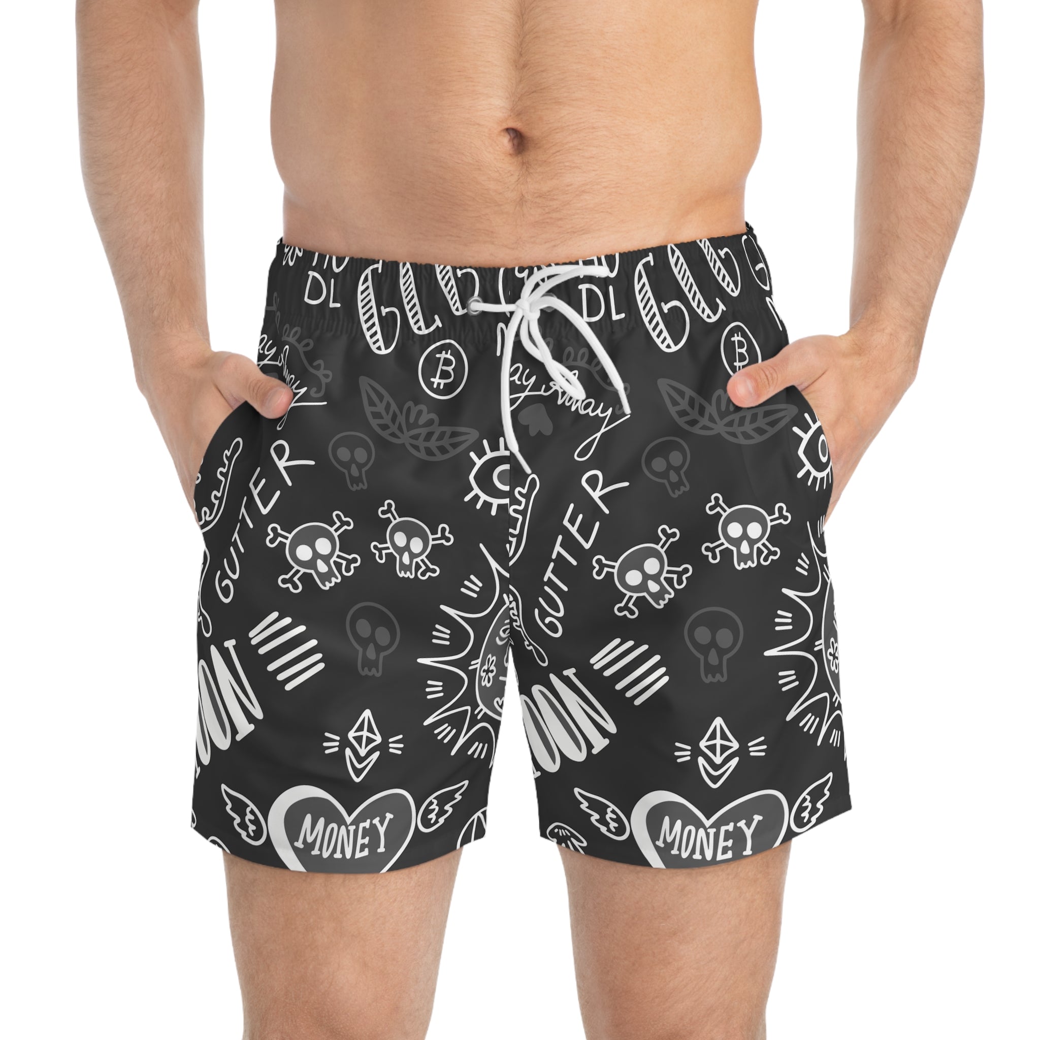 Black Tat Fur Swim Trunks – GCG Community Prints