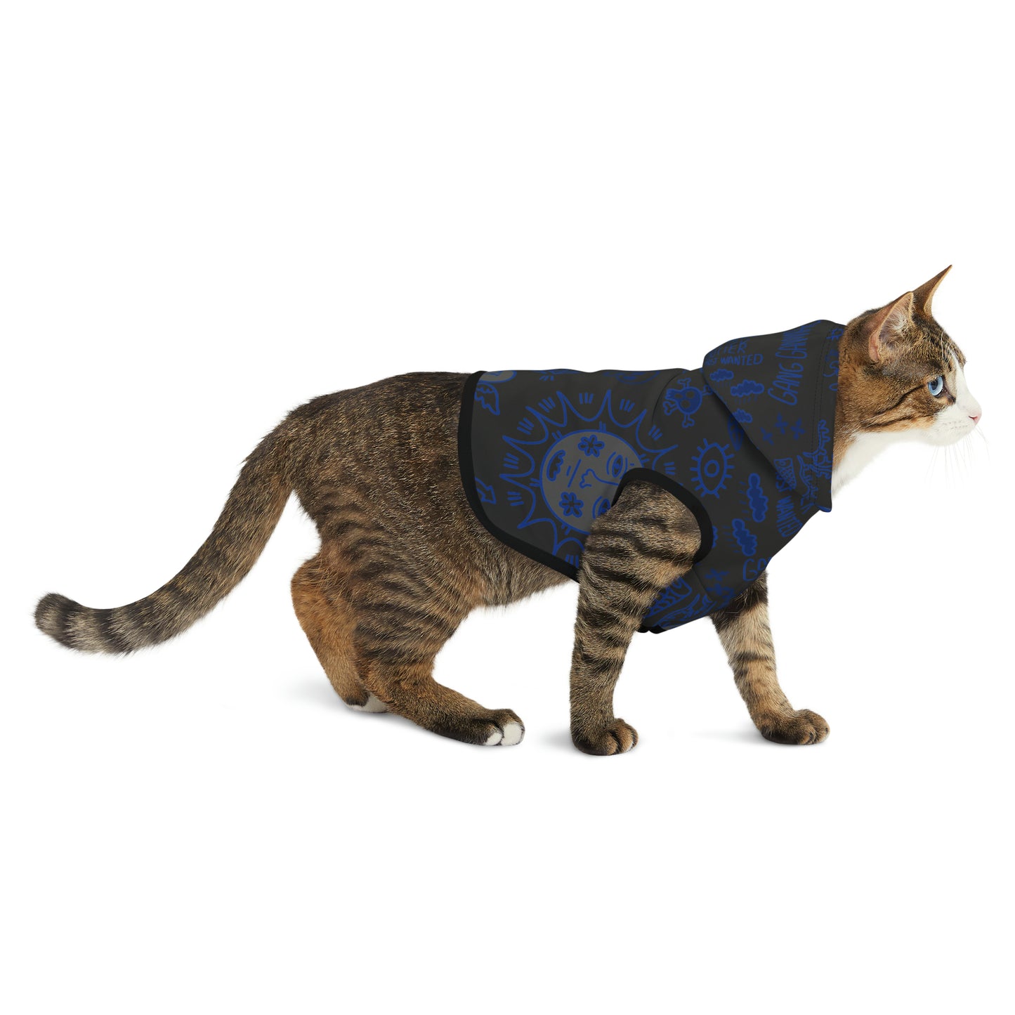 Blue Tat Fur Pet Hoodie