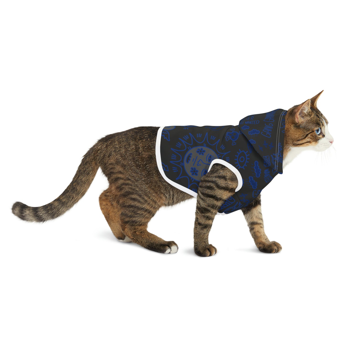 Blue Tat Fur Pet Hoodie