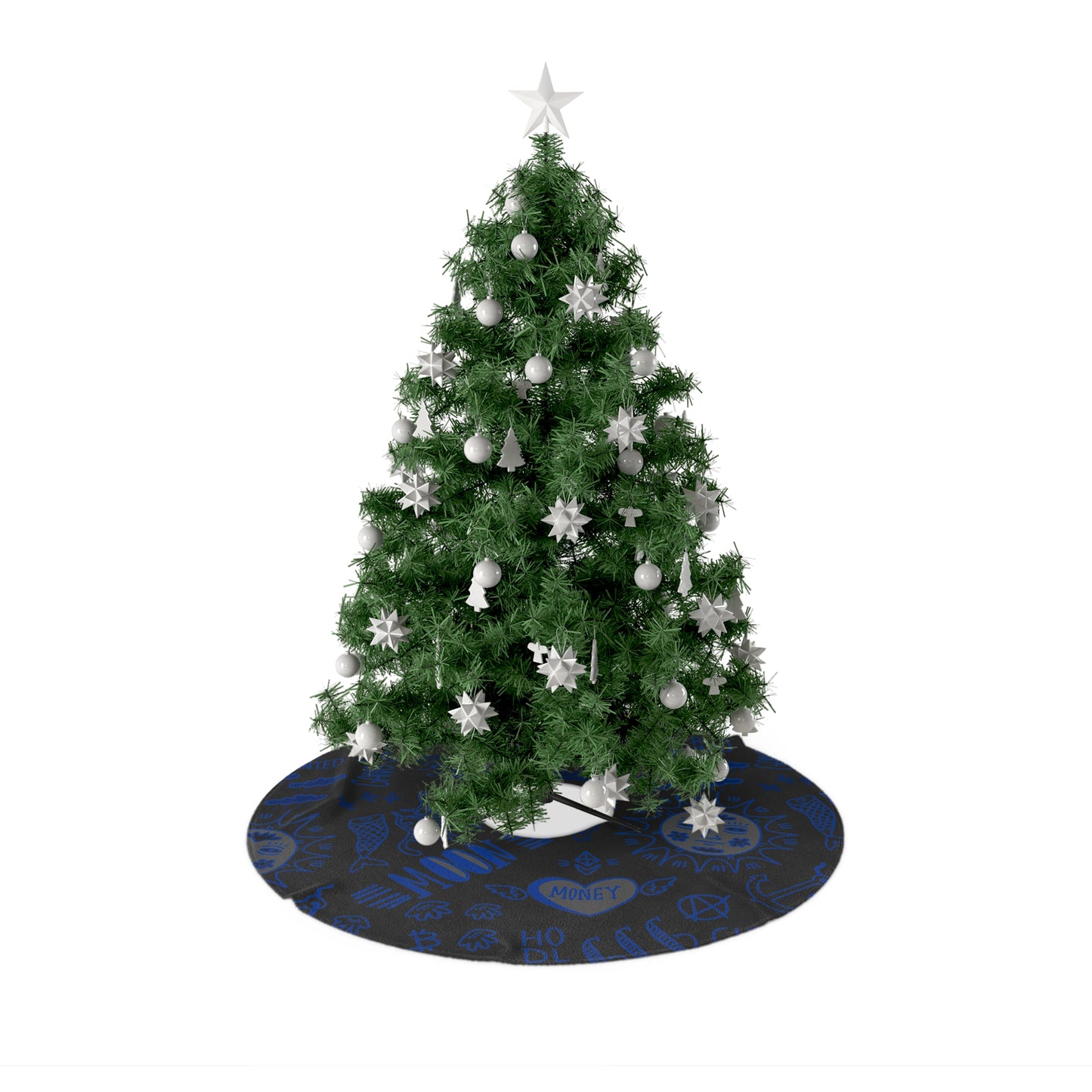 Blue Tat Fur Christmas Tree Skirt