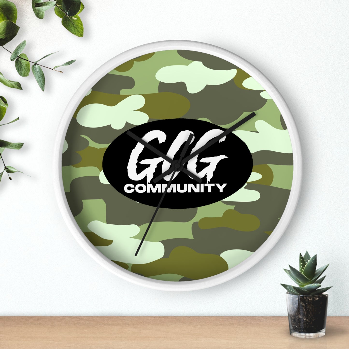 Camo Fur Wall Clock