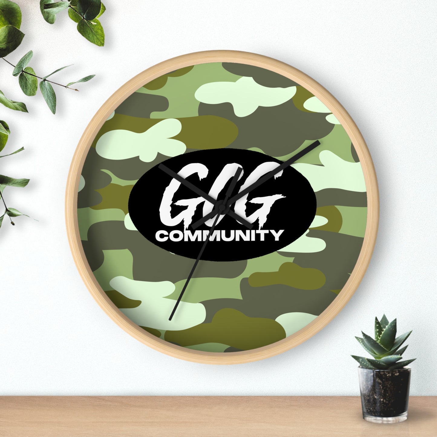 Camo Fur Wall Clock