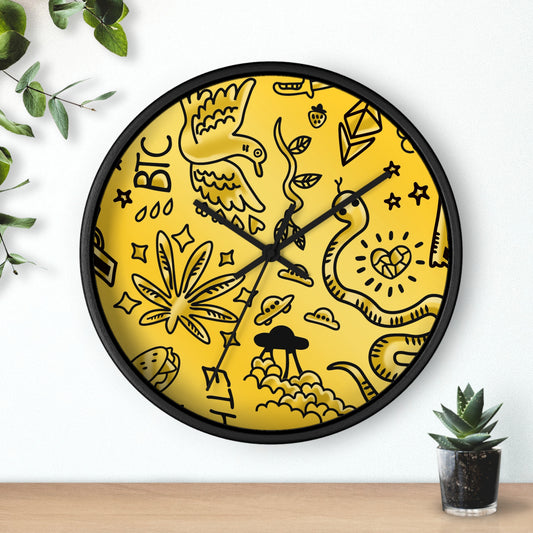 Gold Tat Fur Wall Clock