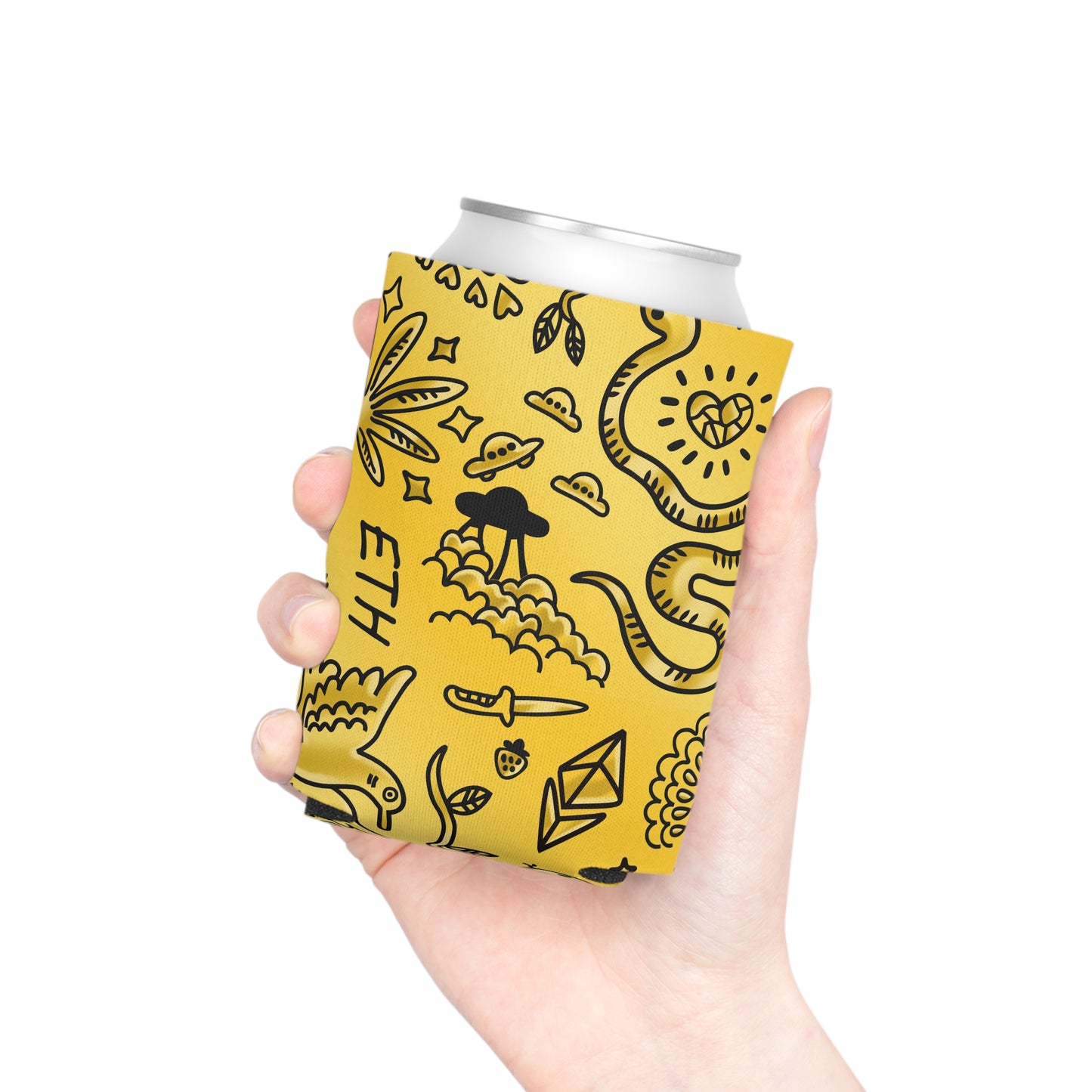 Gold Tat Fur Coozie