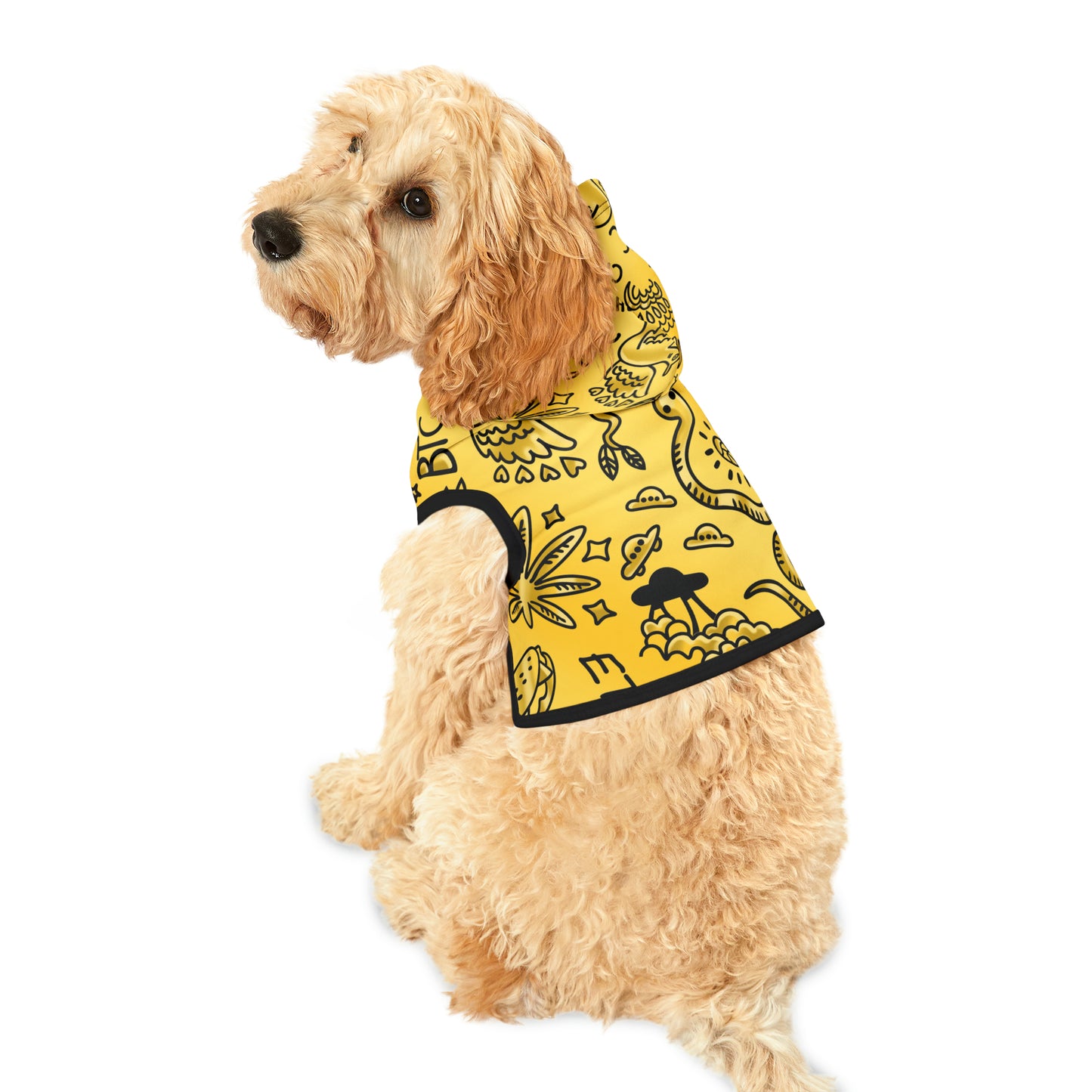 Gold Tat Fur Pet Hoodie