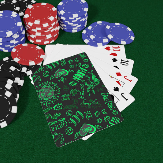 Green Tat Fur Poker Cards
