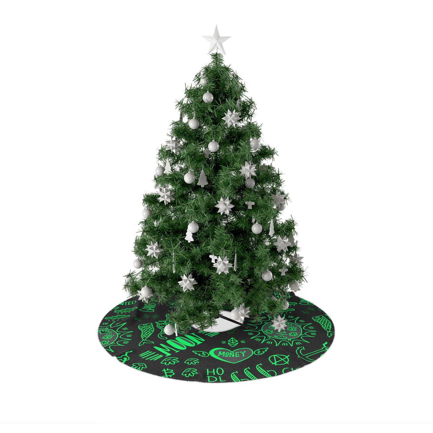 Green Tat Fur Christmas Tree Skirt