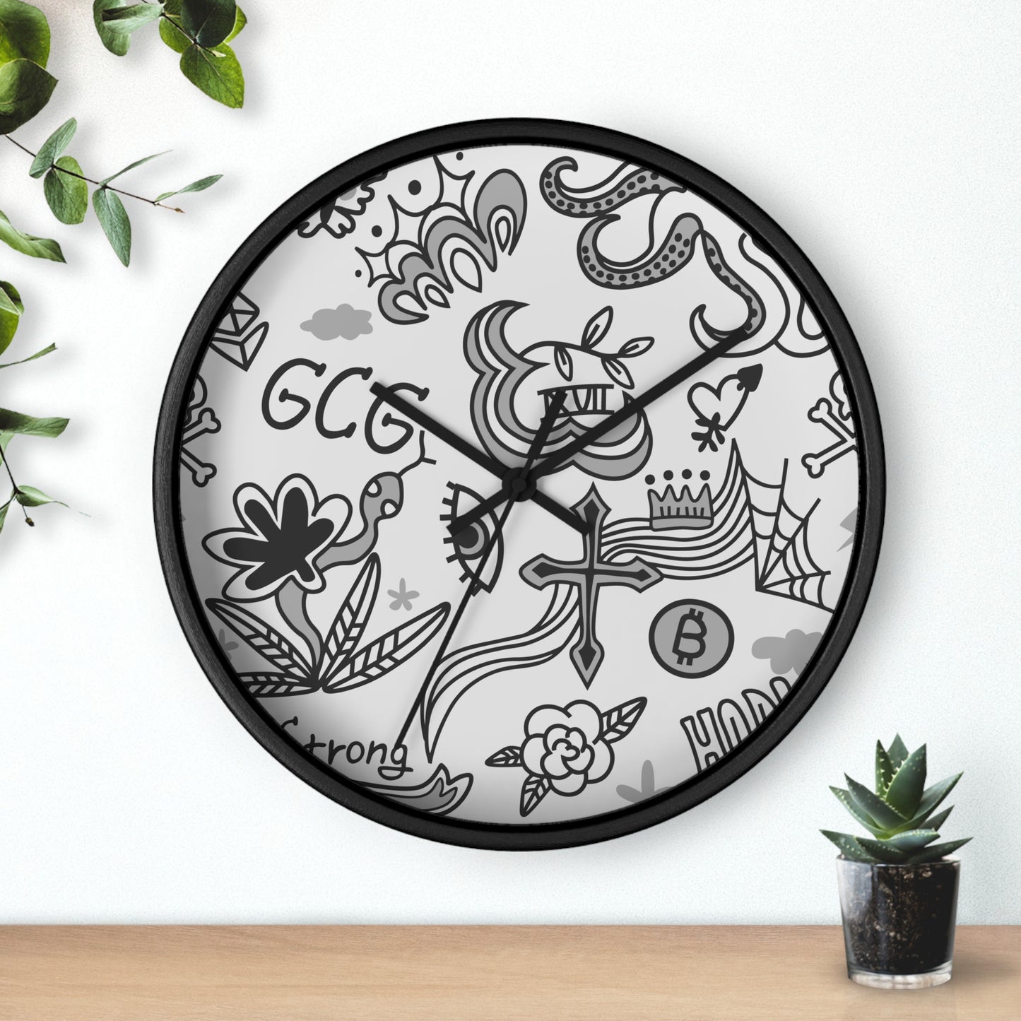 Grey Tat Fur Wall Clock