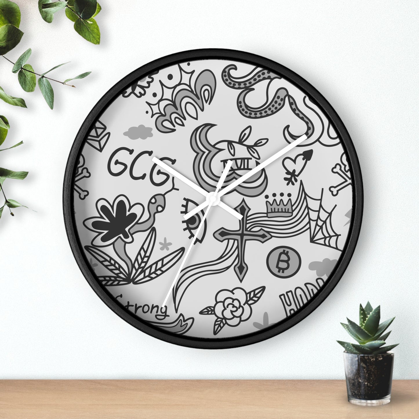 Grey Tat Fur Wall Clock