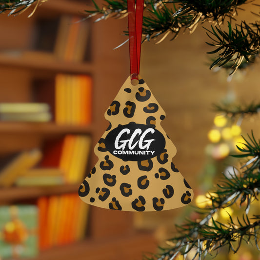 Leopard Fur Metal Christmas Ornament