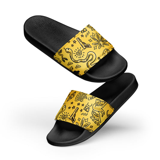 Gold Tat Fur Men’s slides