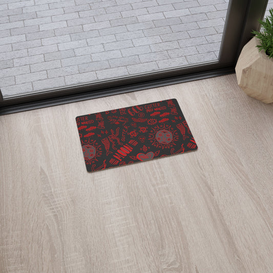 Red Tat Fur Floor Mat