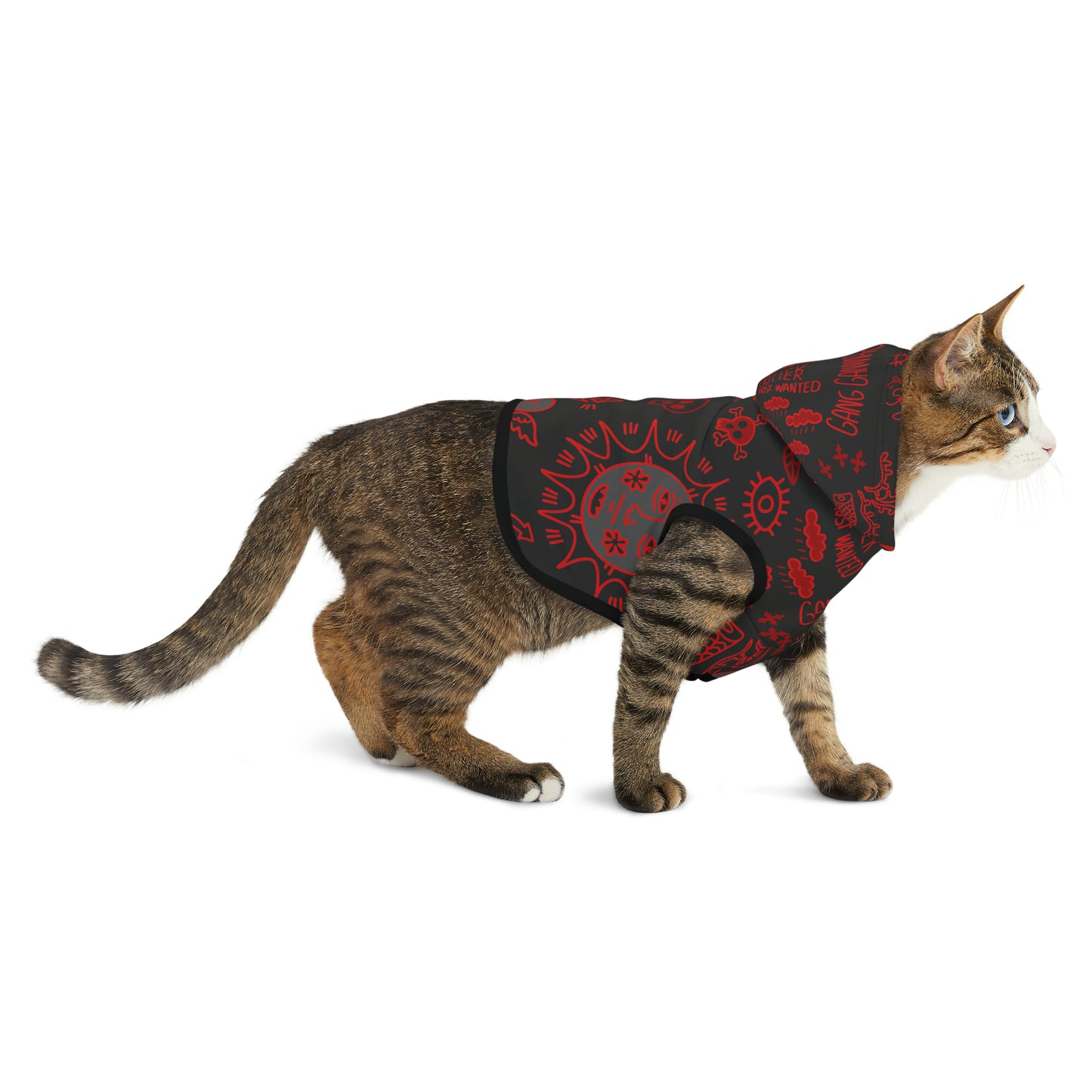 Red Tat Fur Pet Hoodie