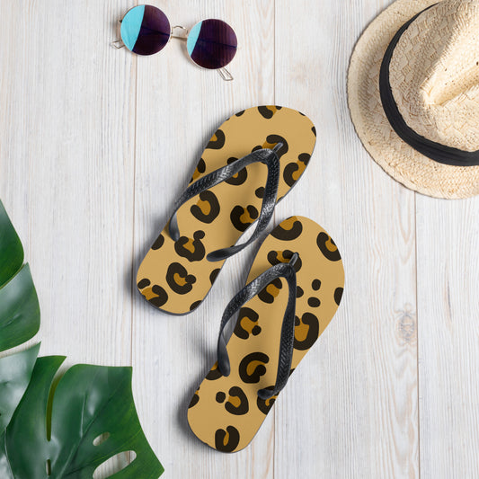 Leopard Fur Flip-Flops