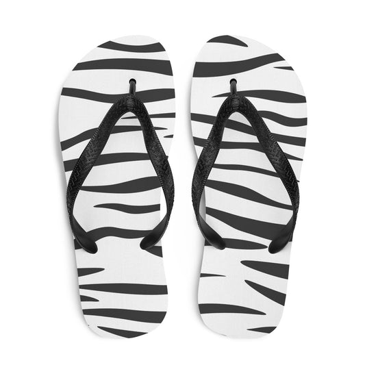 White Tiger Fur Flip-Flops