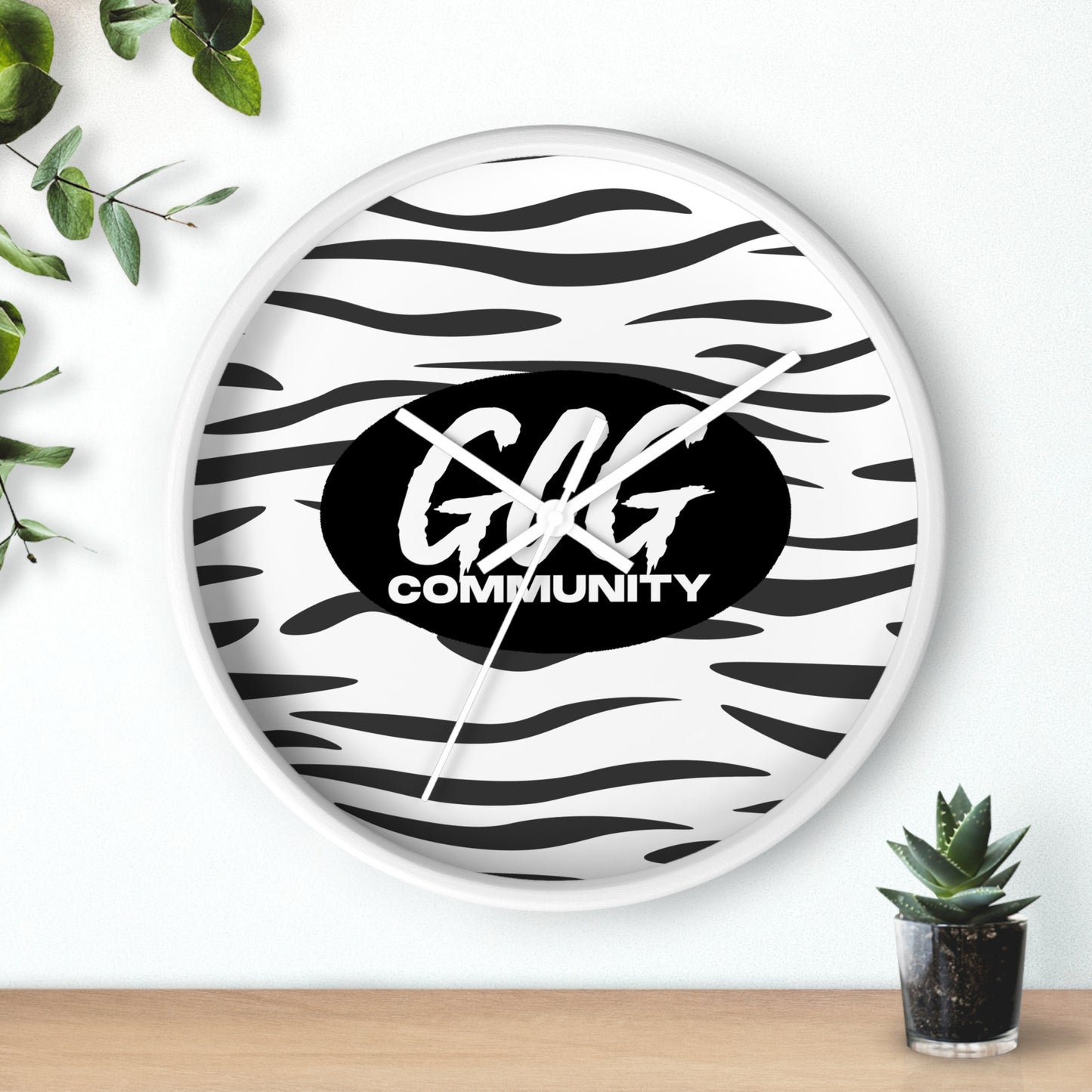 White Tiger Fur Wall Clock